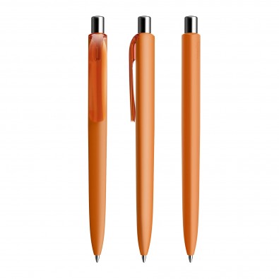 Prodir DS8 Soft Touch PRR Push Kugelschreiber, Orange-Silber poliert Prodir DS8 Soft Touch PRR Push Kugelschreiber, Orange-Silber poliert